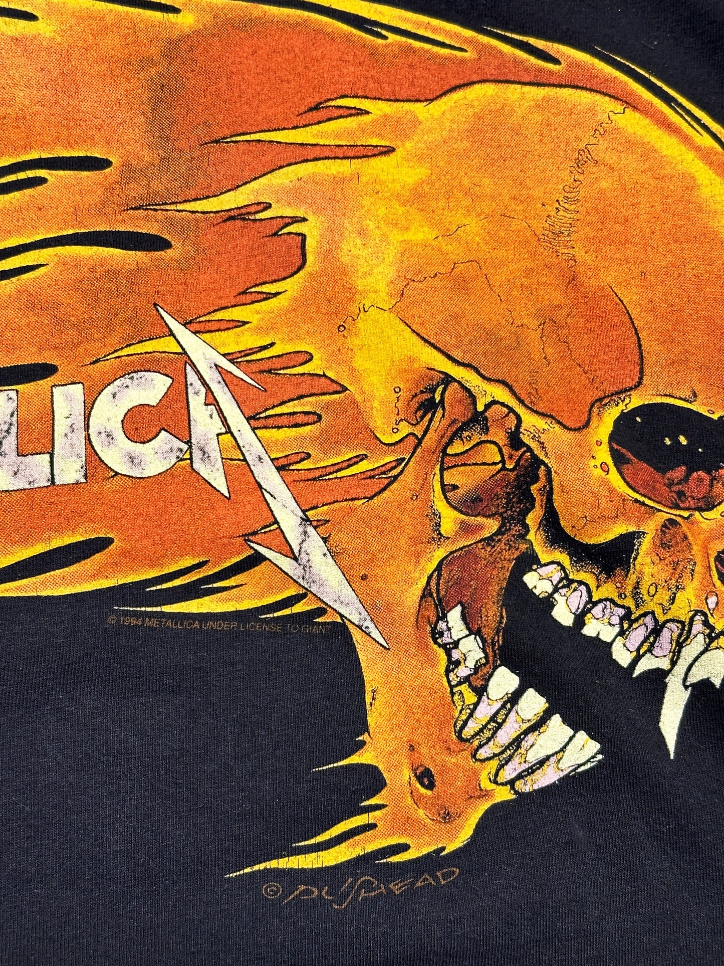90's Metallica Pushead Flaming Skull